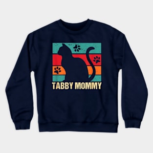 Tabby cat mom retro vintaged Crewneck Sweatshirt